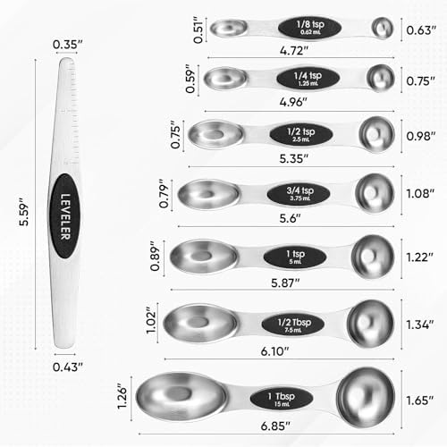 Measuring Spoons Set - Stainless Steel Magnetic Measuring Spoons SET