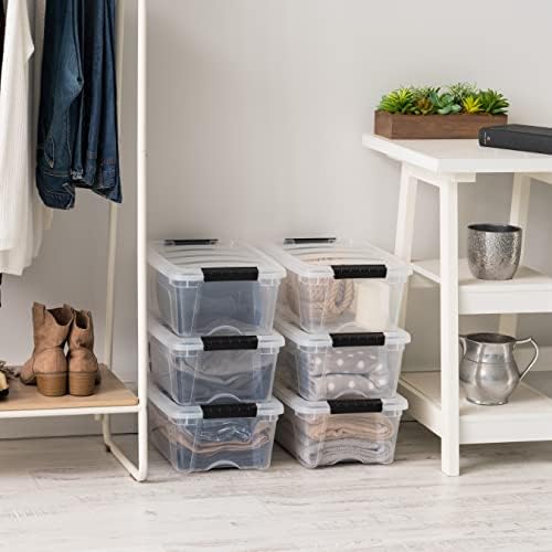 IRIS USA 4 Pack Clear Storage Bins with Lids, 13 Quart
