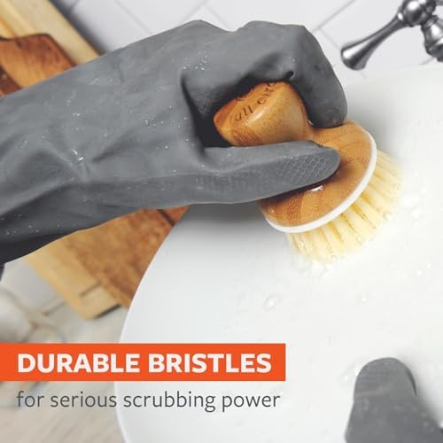 Full Circle Bubbly Palm Brush for Nonstick, Gray