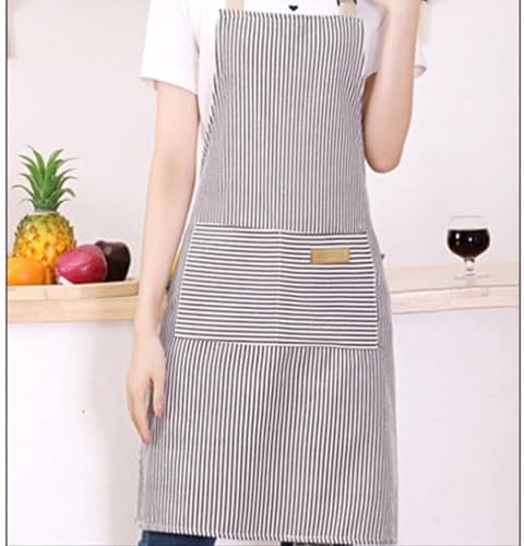 DILLMAN Kitchen Cooking Adjustable Aprons Men Women Bib Chef Stripes