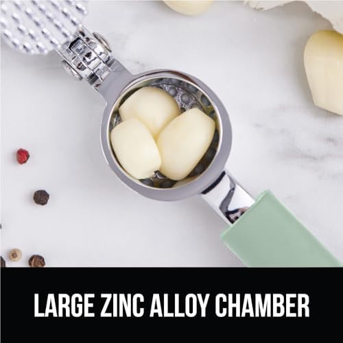 GORILLA GRIP Garlic Peeler and Press Set, Mint