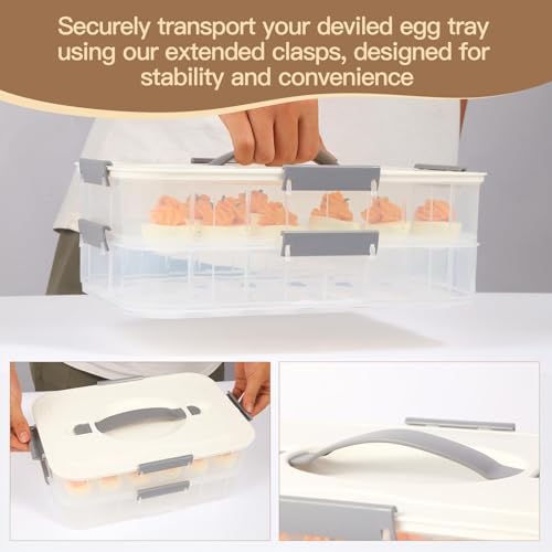 2-Layer Deviled Egg Container with Lid, 36-Piece