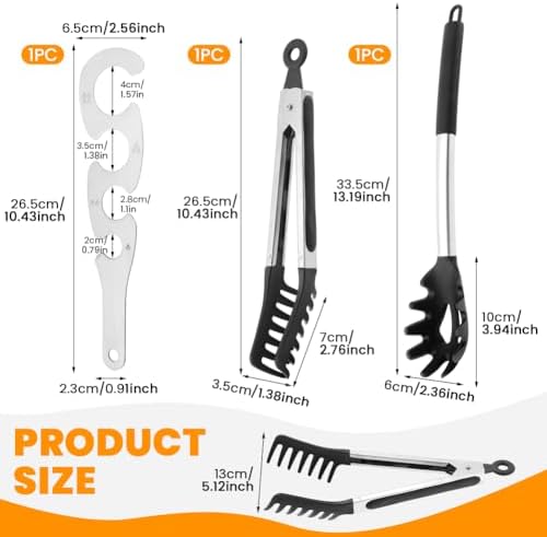 Silicone Spaghetti Spoon & Pasta Tong with Pasta Measurer
