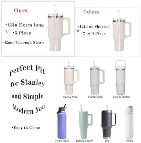 Straw Cleaner Brush Extra Long 13 inch for Stanley Owala Tumbler Cup