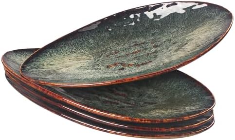 Ceramic Dinner Plates Set of 4, for Bread, Pasta, Salad, sushi
