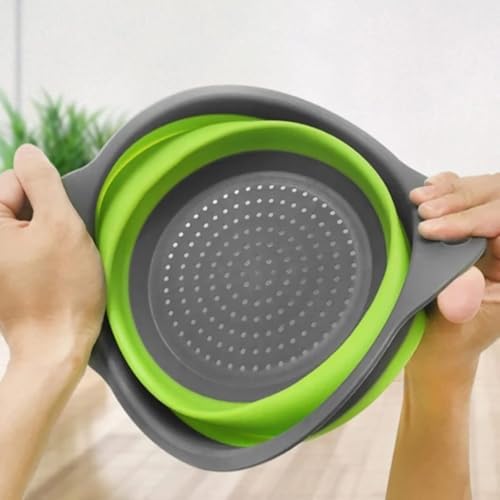 Collapsible Colander Set of 2, Folding Kitchen Strainers, Large &