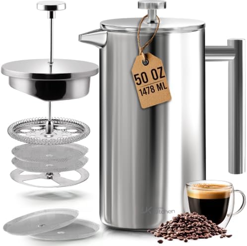 Utopia Kitchen 50 Oz Stainless Steel French Press