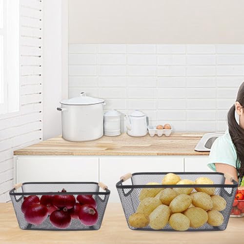 Potato and Onion Storage Bin, 2 Set Potato Bin Storage and Onion