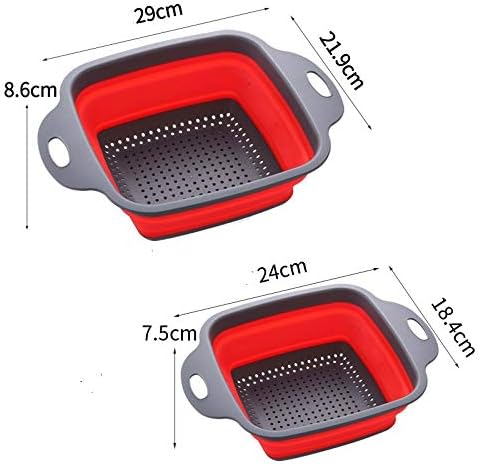 Square Collapsible Colander Set,2 Collapsible Colanders (Strainers)