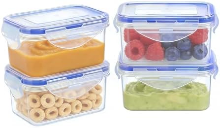 KIGI Small Food Storage Containers, BPA-Free Plastic, 4 Pack