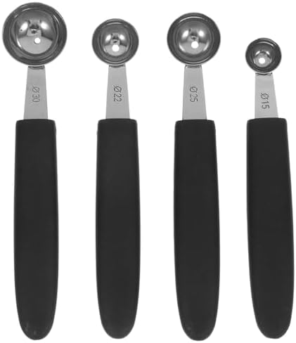 OUNONA 4pcs Stainless Steel Melon Baller Ice Cream Scoop Melon Ball