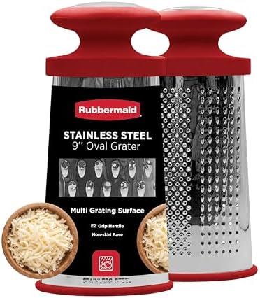 Rubbermaid Stainless Steel Cheese Grater - 9.5" Oval Handheld Box