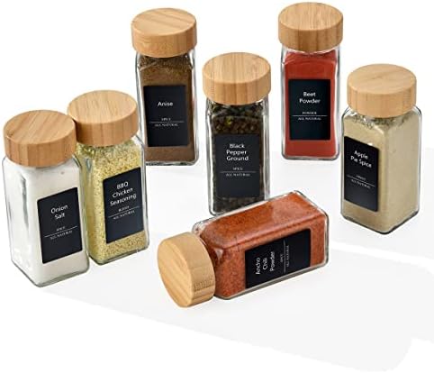 Spice Drawer Organizer Set, Bamboo Spice Rack Tray Kit with 24 Spice