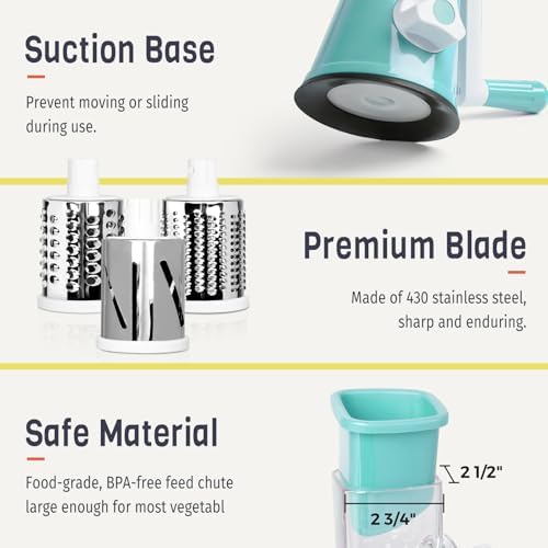 X Home Rotary Cheese Grater, Blue