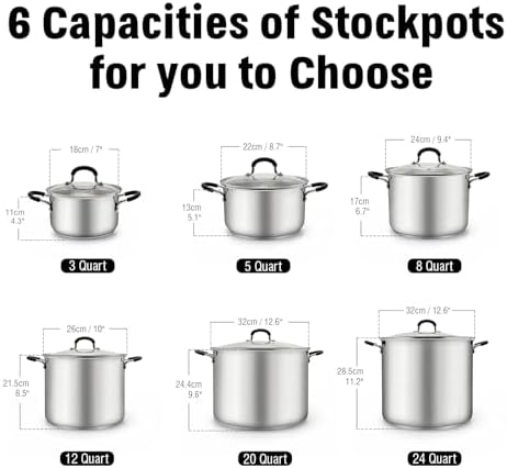 Cook N Home 5 Quart Stainless Steel Small Stock Pot with Lid