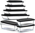 EATEX 7-Pack Glass Food Storage Containers with Lids