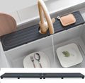 Fast Drying Stone Faucet Mat for Kitchen Sink with Raised Feet, Water