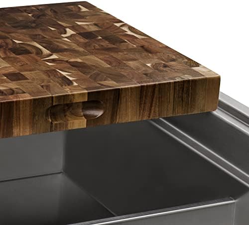 Ruvati Acacia End-Grain Butcher Block, 17 x 16 x 2 in