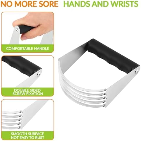 2er Pack Stainless Steel Pastry Blender Cutter and Bench Scraper Set