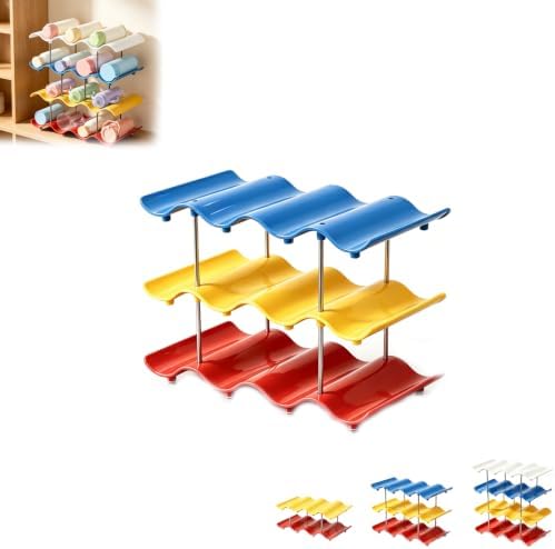 4-Tier Wave Cup Storage Rack, Stackable Wave Shape Bottle Organizer