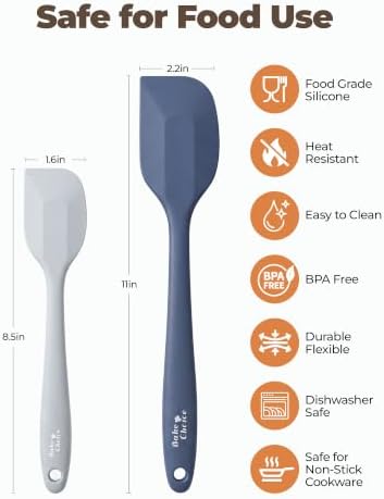 Bake Choice 2-Piece Heat Resistant Silicone Spatula Set with Steel