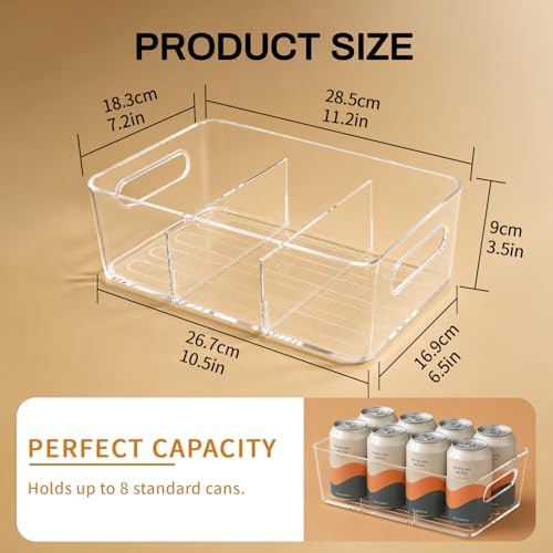 Mpotmiy 6-Pack Clear Pantry and Fridge Organizer Bins