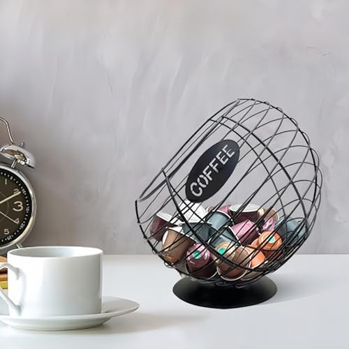 Iron Spherical Shape Coffee Pod Holder, Large Capacity Coffee Pod