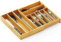 SpaceAid 2.5" High Bamboo Silverware Drawer Organizer with Labels