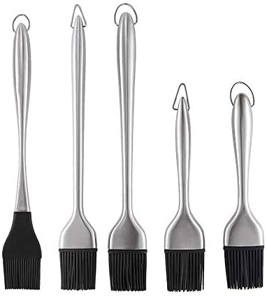 5Pcs Silicone Basting Brushes Heat Resistant BPA Free Stainless Steel