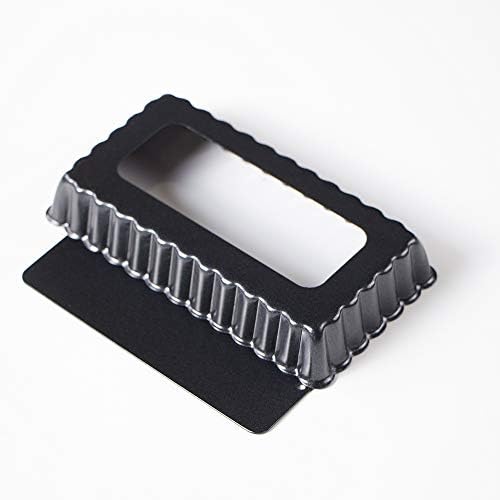 Webake 4 Pack Mini Tart Pans with Removable Bottom, Rectangular Baking