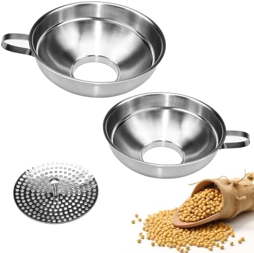 Canning Funnel with Strainer, 2 Pcs Wide Mouth Canning Funnels for