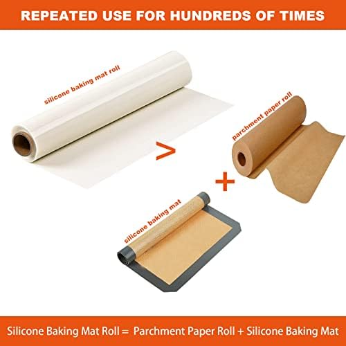Silicone Baking Mat Roll, Cut to Size Non-slip Pastry Mat, 12IN x 8FT