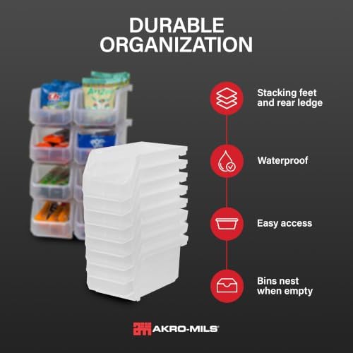 ReadySpace Medium Stackable Plastic Storage Bins, 8-Pack