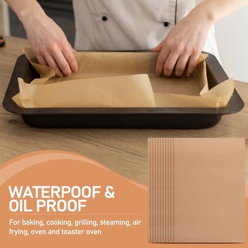 200 Pcs Large Parchment Paper Sheets for Baking, 13 x 18 Inch Brown