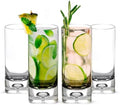 LEMONSODA Crystal Bubble Base Collins Highball Glass, Set of 4, 12oz