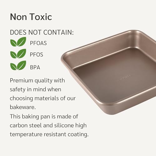 HAPPIELS 9 x 9 inch Square Baking Pan Nonstick, PFOA & BPA Free