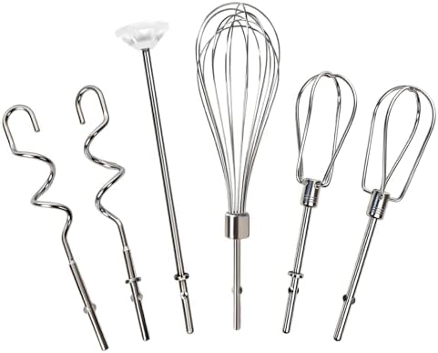 Hand Mixer Attachments, 6 Pcs Stainless Steel Set Turbo Beater, Pro