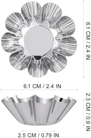Zerodeko 12 Pack Flower Tartlet Pans Non-Stick Egg Tart Molds Reusable