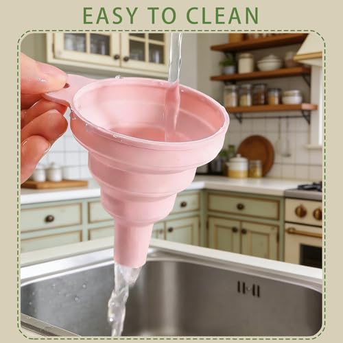 6PCS Food Grade Silicone Collapsible Kitchen Funnel Set