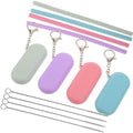 NUOBESTY Reusable Silicone Foldable Straws Set with Case Portable