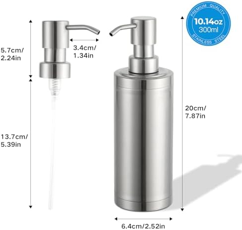 GAPPO Brushed Nickel Soap Dispenser Stainless Steel Metal Pump Hand