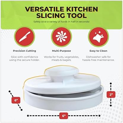 White Bagel Slicer and Multi-Use Food Cutter