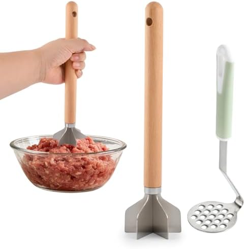 Stainless Steel Meat Chopper with Potato Masher, Kitchen Gadgets