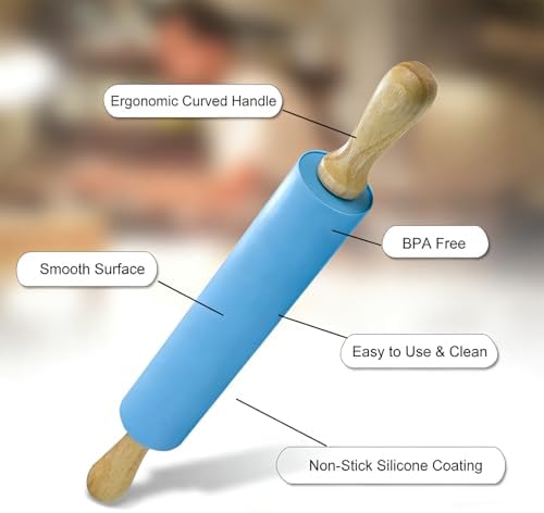 Non-Stick Rolling Pin Silicone Basting Pastry Mat Spatula Brushes