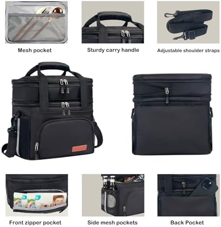 JOINGO Tactical Lunch Box for Men/Women, 16L Expandable Insulated