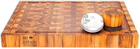 Teak Wood Butcher Block Cutting Board Set