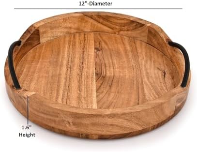 Kaizen Casa Platter Acacia Wood Wood Serving Platters with Iron