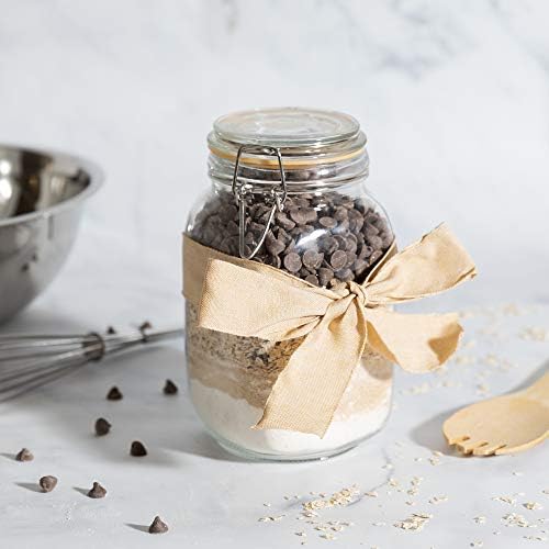Glass Jars with Airtight Lids 50 oz [Set of 2]