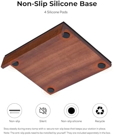 Espresso Tamping Mat - Premium Walnut with Silicone Pad, 9.21 x 7.24"