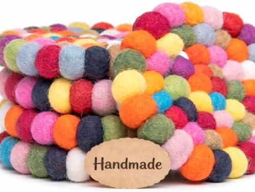 Round Felt Ball Coasters - 100% Merino Wool Table Coasters - Felt